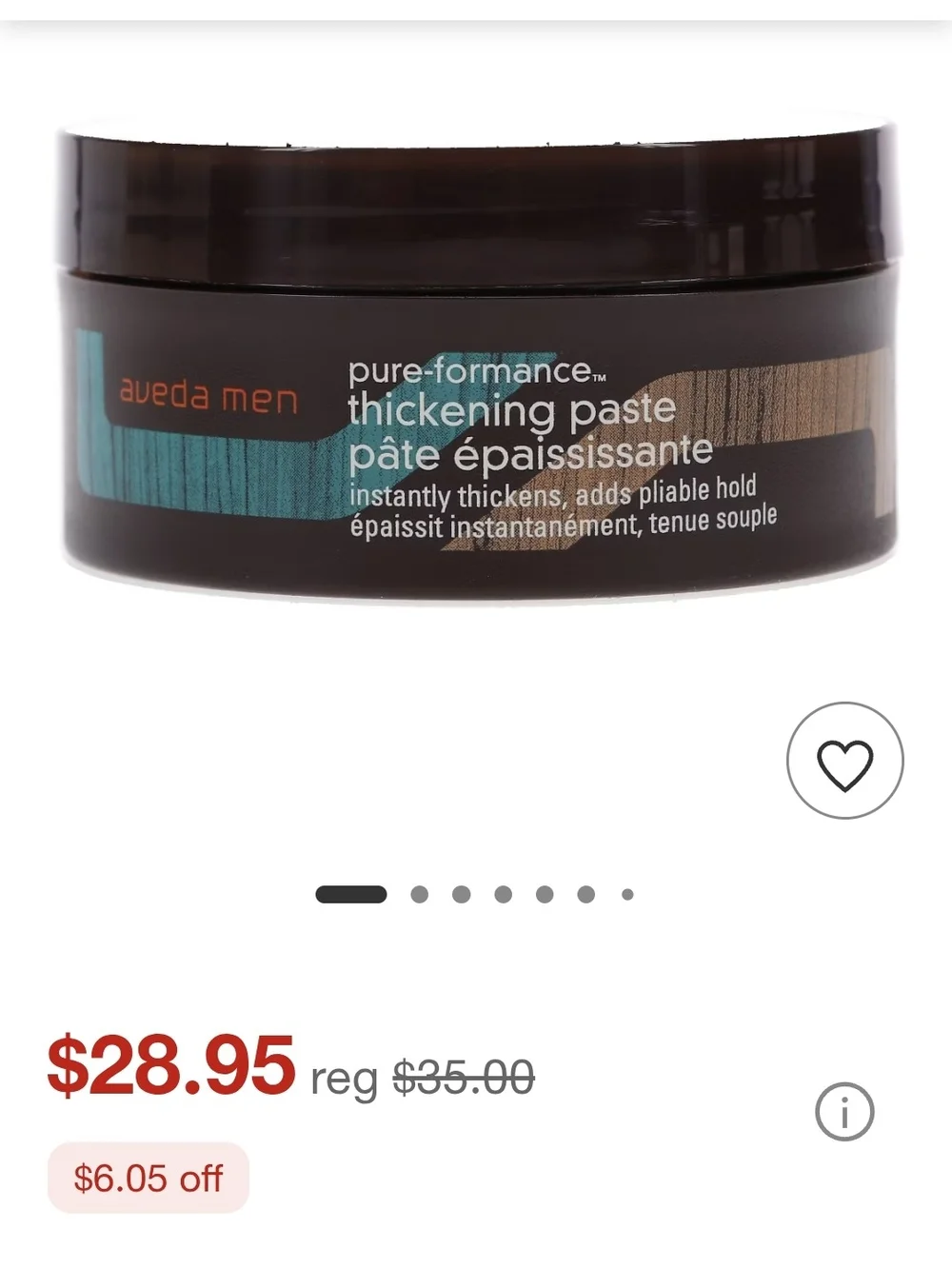 Aveda Men Pure- Formance Thickening Paste 2.6 oz NIB Unused